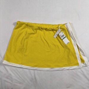 Trina Turk Swim & Spa Collection Women's L Swim Cover-Up Mini Skirt Yellow White